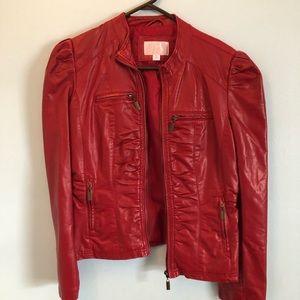 Red leather jacket